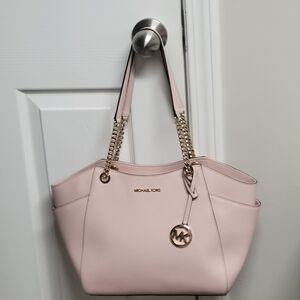 Michael Kors Jet Set Saffiano Leather Chain Shoulder  Bag.